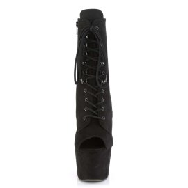 Pleaser ADORE-1021FS Stivaletti Finto Camoscio Nero EU-35...
