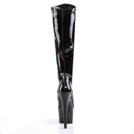 Pleaser ADORE-2000 Stivali - Vernice Elasticizzato Nero/Nero EU-37 / US-7