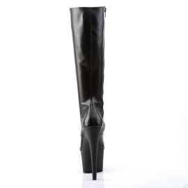 Pleaser ADORE-2023 Stivali - Similpelle Elasticizzato Nero/Nero Opaco EU-40 / US-10