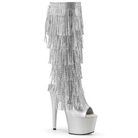 Pleaser ADORE-2024RSF Stivali - Ecopelle Argento Metal.Strass./Argento Opaco EU-35 / US-5