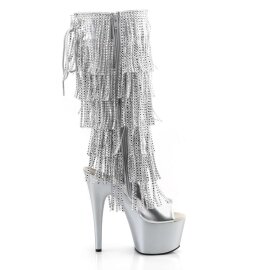 Pleaser ADORE-2024RSF Stivali - Ecopelle Argento Metal.Strass./Argento Opaco EU-37 / US-7