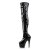 Pleaser ADORE-3000 Stivali Sopra Il Ginocchio Vernice Elasticizzato Nero/Nero EU-37 / US-7