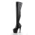 Pleaser ADORE-3000 Stivali Sopra Il Ginocchio Similpelle Elasticizzato Nero/Nero Opaco EU-35 / US-5