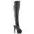 Pleaser ADORE-3019 ADORE-3002 Stivali Sopra Il Ginocchio Similpelle Nero/Nero Opaco EU-37 / US-7