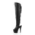 Pleaser ADORE-3019 ADORE-3002 Stivali Sopra Il Ginocchio Similpelle Nero/Nero Opaco EU-37 / US-7