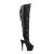 Pleaser ADORE-3019 ADORE-3002 Stivali Sopra Il Ginocchio Similpelle Nero/Nero Opaco EU-37 / US-7