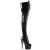 Pleaser ADORE-3023 ADORE-3002 Stivali Sopra Il Ginocchio Vernice Elasticizzato Nero/Nero EU-37 / US-7