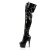 Pleaser ADORE-3023 ADORE-3002 Stivali Sopra Il Ginocchio Vernice Elasticizzato Nero/Nero EU-37 / US-7