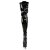 Pleaser ADORE-3023 ADORE-3002 Stivali Sopra Il Ginocchio Vernice Elasticizzato Nero/Nero EU-37 / US-7
