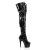 Pleaser ADORE-3023 ADORE-3002 Stivali Sopra Il Ginocchio Vernice Elasticizzato Nero/Nero EU-37 / US-7