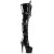 Pleaser ADORE-3028 Stivali Sopra Il Ginocchio Vernice Elasticizzato Nero/Nero EU-37 / US-7