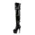 Pleaser ADORE-3028 Stivali Sopra Il Ginocchio Vernice Elasticizzato Nero/Nero EU-37 / US-7