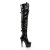 Pleaser ADORE-3028 Stivali Sopra Il Ginocchio Vernice Elasticizzato Nero/Nero EU-37 / US-7
