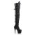 Pleaser ADORE-3028 Stivali Sopra Il Ginocchio Similpelle Elasticizzato Nero/Nero Opaco EU-35 / US-5
