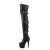 Pleaser ADORE-3028 Stivali Sopra Il Ginocchio Similpelle Elasticizzato Nero/Nero Opaco EU-37 / US-7