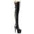 Pleaser ADORE-3050 ADORE-3002 Stivali Sopra Il Ginocchio Vernice Elasticizzato Nero/Nero EU-37 / US-7