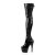 Pleaser ADORE-3050 ADORE-3002 Stivali Sopra Il Ginocchio Vernice Elasticizzato Nero/Nero EU-37 / US-7