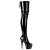 Pleaser ADORE-3063 ADORE-3002 Stivali Sopra Il Ginocchio Vernice Elasticizzato Nero/Nero EU-35 / US-5