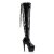 Pleaser ADORE-3063 ADORE-3002 Stivali Sopra Il Ginocchio Vernice Elasticizzato Nero/Nero EU-35 / US-5
