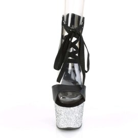 Pleaser Sandali ADORE-700-14LG Similpelle Nero/Argento Multi Glitter EU-35 / US-5