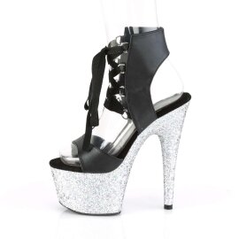 Pleaser Sandali ADORE-700-14LG Similpelle Nero/Argento Multi Glitter EU-35 / US-5