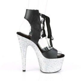Pleaser Sandali ADORE-700-14LG Similpelle Nero/Argento Multi Glitter EU-35 / US-5
