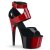 Pleaser Sandali ADORE-700-16 Vernice Nero-Rosso/Rosso-Nero EU-35 / US-5