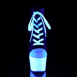 Pleaser ADORE-700SK-02 Stivaletti - Tela Nero/Bianco Neon...