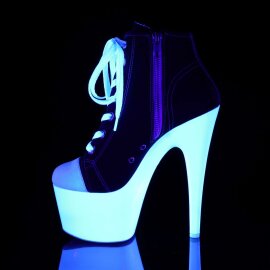 Pleaser ADORE-700SK-02 Stivaletti - Tela Nero/Bianco Neon EU-35 / US-5