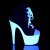Pleaser ADORE-700SK-02 Stivaletti - Tela Nero/Bianco Neon EU-35 / US-5