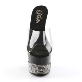 Pleaser Mules ADORE-701-3 Trasparente/Nero-Strass Peltro...