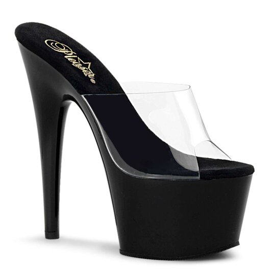 Pleaser Mules ADORE-701 Trasparente/Nero EU-37 / US-7