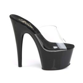 Pleaser Mules ADORE-701 Trasparente/Nero EU-38 / US-8