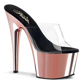 Pleaser Mules ADORE-701 Trasparente/Dorato Rosa Cromato...