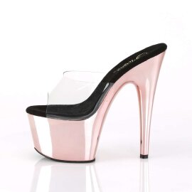 Pleaser Mules ADORE-701 Trasparente/Dorato Rosa Cromato EU-35 / US-5