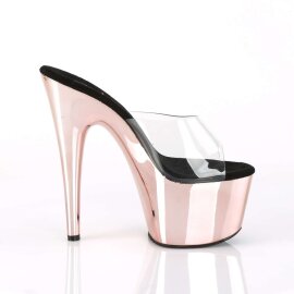 Pleaser Mules ADORE-701 Trasparente/Dorato Rosa Cromato EU-35 / US-5