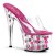 Pleaser Mules ADORE-701FL Trasparente/Fiori Rosa Acceso EU-37 / US-7