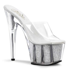 Pleaser Mules ADORE-701G Trasparente/Argento Glitter...