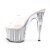 Pleaser Mules ADORE-701G Trasparente/Argento Glitter EU-37 / US-7
