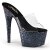 Pleaser Mules ADORE-701LG Trasparente/Nero Holo Glitter EU-35 / US-5