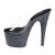 Pleaser Mules ADORE-701LG Trasparente/Nero Holo Glitter EU-35 / US-5