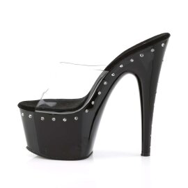 Pleaser Mules ADORE-701LS Trasparente/Nero EU-35 / US-5