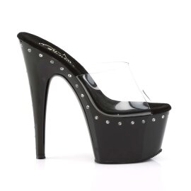Pleaser Mules ADORE-701LS Trasparente/Nero EU-35 / US-5