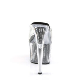 Pleaser Mules ADORE-701SRS Trasparente/Nero Strass EU-35 / US-5