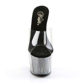 Pleaser Mules ADORE-701SRS Trasparente/Nero Strass EU-37...