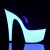 Pleaser Mules ADORE-701UV Trasparente/Bianco Neon EU-41 / US-11