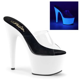 Pleaser Mules ADORE-701UV Trasparente/Bianco Neon EU-38 /...