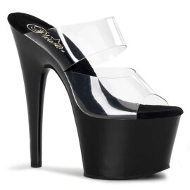 Pleaser Mules ADORE-702 Trasparente/Nero EU-35 / US-5