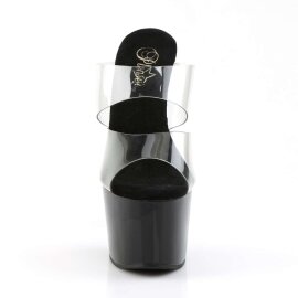 Pleaser Mules ADORE-702 Trasparente/Nero EU-37 / US-7