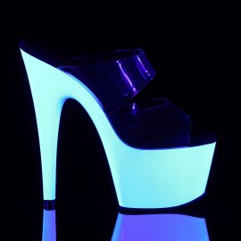Pleaser Mules ADORE-702UV Trasparente/Bianco Neon EU-36 / US-6